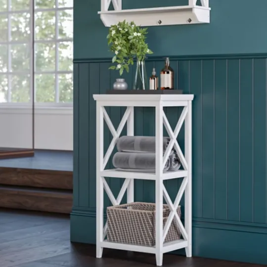 Kirkland's Home Wood 2-Tier Storage Shelf- Bathroom Furniture