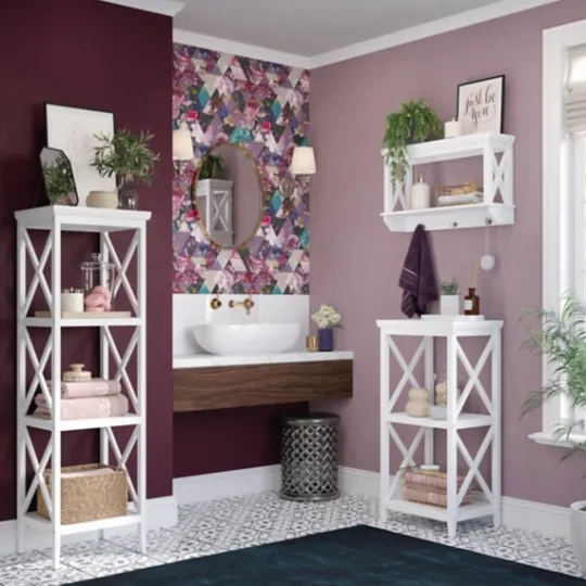 Kirkland's Home Wood 2-Tier Storage Shelf- Bathroom Furniture