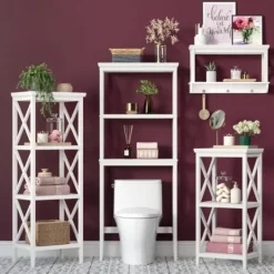Kirkland's Home Wood 2-Tier Storage Shelf- Bathroom Furniture
