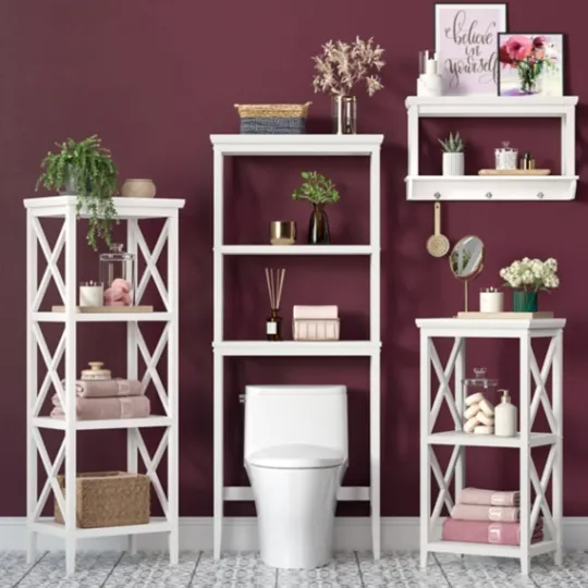 Kirkland's Home Wood 3-Tier Storage Shelf- Bathroom Furniture