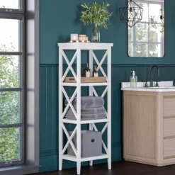 Kirkland's Home Wood 3-Tier Storage Shelf- Bathroom Furniture
