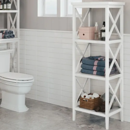 Kirkland's Home Wood 3-Tier Storage Shelf- Bathroom Furniture