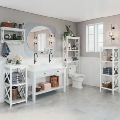 Kirkland's Home Wood 3-Tier Storage Shelf- Bathroom Furniture