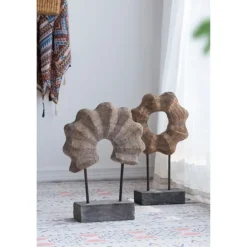 Kirkland's Home Wood Wave Ring Figurine- Statues & Figurines
