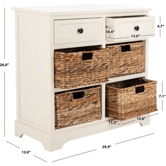 Kirkland's Home Wood Woven Baskets Cabinet- Cabinets & Sideboards
