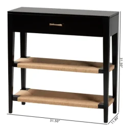 Kirkland's Home Wood Woven Shelves Console Table- Console Tables