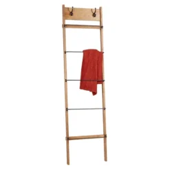 Kirkland's Home Wooden Leaning Ladder With Hooks- Decorative Accents