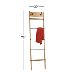 Kirkland's Home Wooden Leaning Ladder With Hooks- Decorative Accents