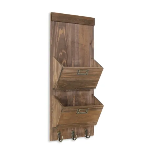 Kirkland's Home Wooden Letter Holder With Hooks Wall Organizer- Wall Storage