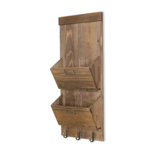 Kirkland's Home Wooden Letter Holder With Hooks Wall Organizer- Wall Storage