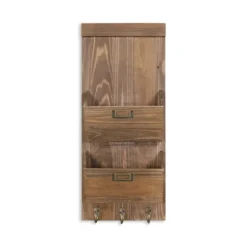 Kirkland's Home Wooden Letter Holder With Hooks Wall Organizer- Wall Storage