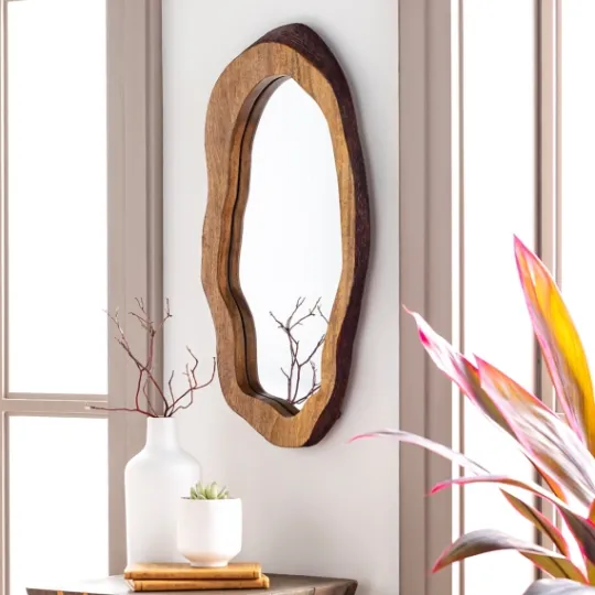 Kirkland's Home Wooden Live Edge Framed Wall Mirror- Decorative Mirrors