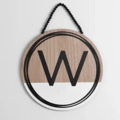 Kirkland's Home Wooden Neutral Beaded Monogram W Plaque- Monogram Wall Decor