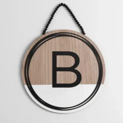 Kirkland's Home Wooden Neutral Beaded Monogram B Plaque- Monogram Wall Decor