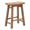 Kirkland's Home Wooden Saddle Seat Counter Stool- Bar Stools & Counter Height Stools