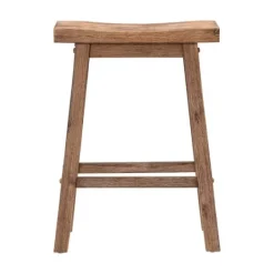 Kirkland's Home Wooden Saddle Seat Counter Stool- Bar Stools & Counter Height Stools