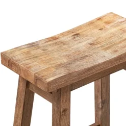 Kirkland's Home Wooden Saddle Seat Counter Stool- Bar Stools & Counter Height Stools