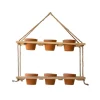 Kirkland's Home Wooden 2-Tier Hanging Shelf With Clay Pots- Shelves