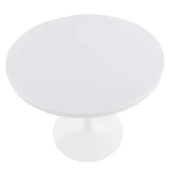 Kirkland's Home Wooden Top Metal Base Round Dining Table- Dining Tables