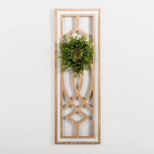 Kirkland's Home Wooden Wreath On Window Wall Plaque- Wall Plaques