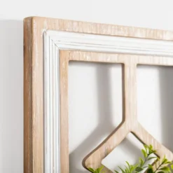 Kirkland's Home Wooden Wreath On Window Wall Plaque- Wall Plaques