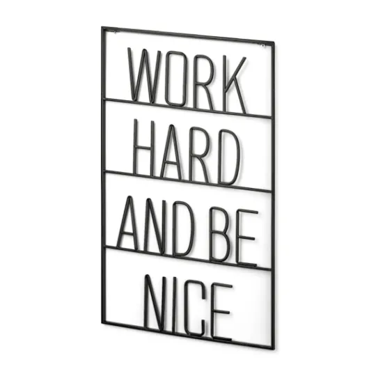 Kirkland's Home Word Hard And Be Nice Metal Wall Plaque- Wall Quotes & Signs