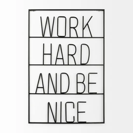 Kirkland's Home Word Hard And Be Nice Metal Wall Plaque- Wall Quotes & Signs