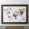Kirkland's Home World Map Natural Framed Art Print- Framed Art