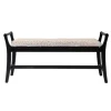 Kirkland's Home Woven Hyacinth And Black Wood Bench- Benches & Ottomans