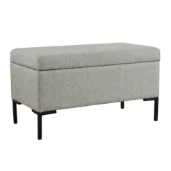 Kirkland's Home Woven Polyester Storage Bench- Benches & Ottomans