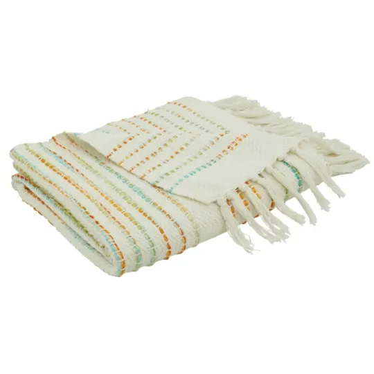 Kirkland's Home Woven Rainbow Stripe Tassel Throw- Blankets & Throws