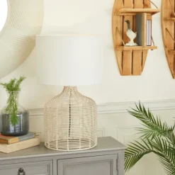 Kirkland's Home Woven Rattan Table Lamp- Table Lamps