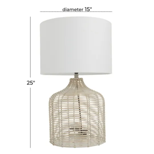 Kirkland's Home Woven Rattan Table Lamp- Table Lamps