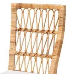 Kirkland's Home Woven Rattan White Cushion Dining Chairs, Set Of 2- Dining Chairs