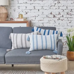 Kirkland's Home Woven Tasseled Lumbar Pillow- Pillows