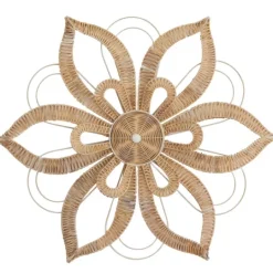 Kirkland's Home Woven Wicker And Wire Flower Wall Plaque- Wall Plaques