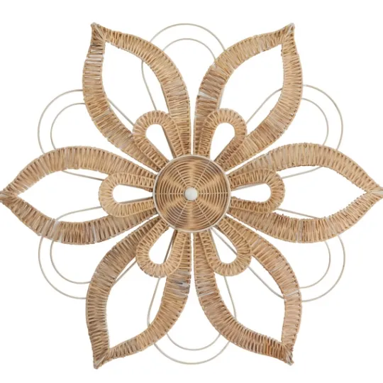 Kirkland's Home Woven Wicker And Wire Flower Wall Plaque- Wall Plaques