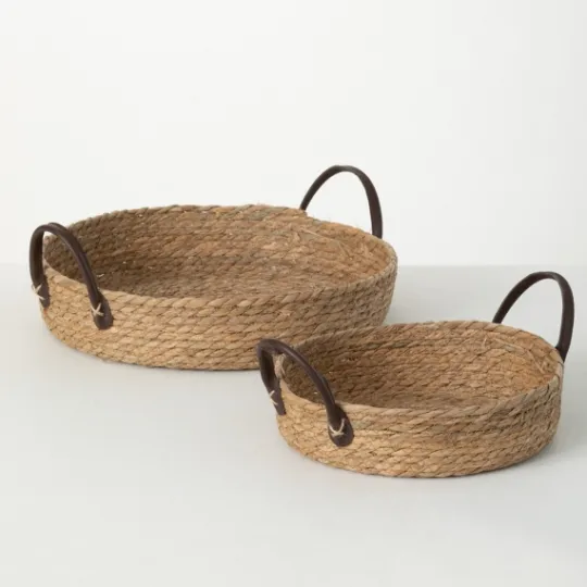 Kirkland's Home Woven Wicker Baskets With Handles, Set Of 2- Baskets & Boxes