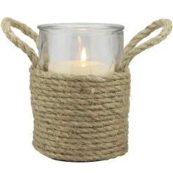 Kirkland's Home Wrapped Rope Hurricane, 6 In.- Candle Holders