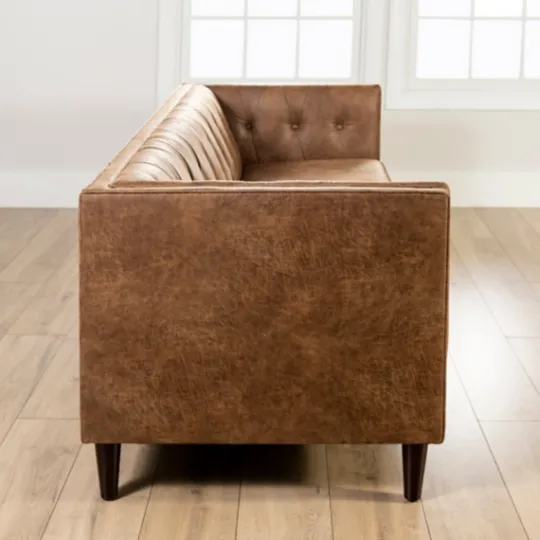 Kirkland's Home Wyatt Chester Faux Leather Formal Sofa- Sofas & Loveseats