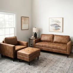 Kirkland's Home Wyatt Faux Leather Sofa- Sofas & Loveseats
