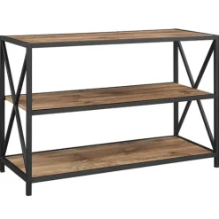 Kirkland's Home X-Frame 3-Tier Barnwood Bookshelf- Office Furniture