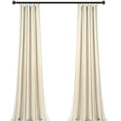 Kirkland's Home Yellow & Gray Farmhouse Curtain Panel Set, 95 In.- Curtains & Drapes