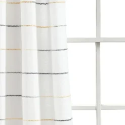 Kirkland's Home Yellow And Gray Stripe Curtain Panel Set, 95 In.- Curtains & Drapes