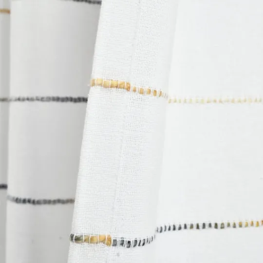 Kirkland's Home Yellow And Gray Stripe Curtain Panel Set, 95 In.- Curtains & Drapes