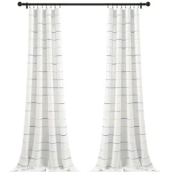 Kirkland's Home Yellow And Gray Stripe Curtain Panel Set, 95 In.- Curtains & Drapes