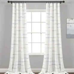 Kirkland's Home Yellow And Gray Stripe Curtain Panel Set, 84 In.- Curtains & Drapes