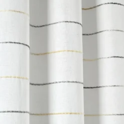 Kirkland's Home Yellow And Gray Stripe Curtain Panel Set, 84 In.- Curtains & Drapes