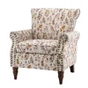 Kirkland's Home Yellow And Orange Leaf Upholstered Accent Chair- Accent Chairs
