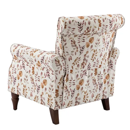 Kirkland's Home Yellow And Orange Leaf Upholstered Accent Chair- Accent Chairs